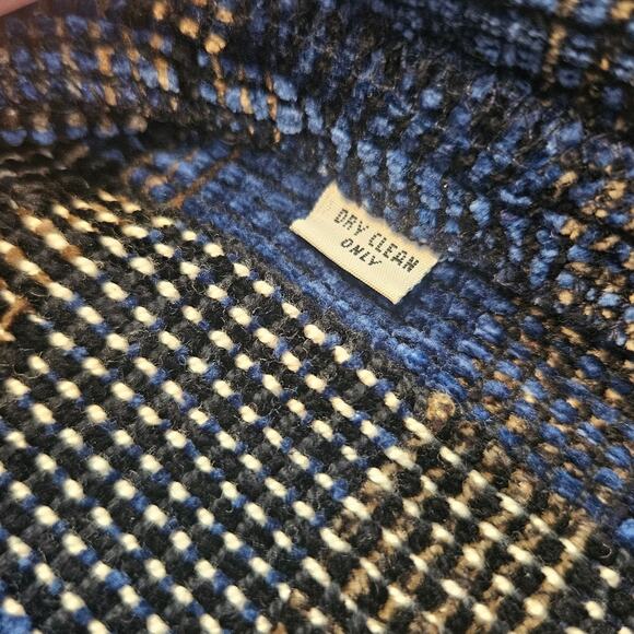 Barbara Holloway Blue Multicolor Chambray Fringe Jacket Medium $395 Minimalist - Picture 3 of 7